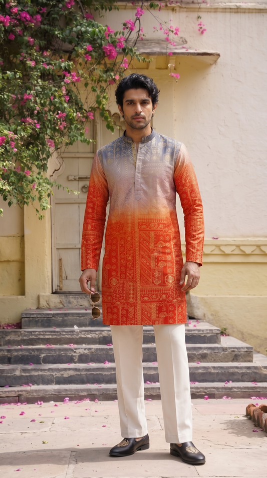 Sunset Royale Printed Kurta