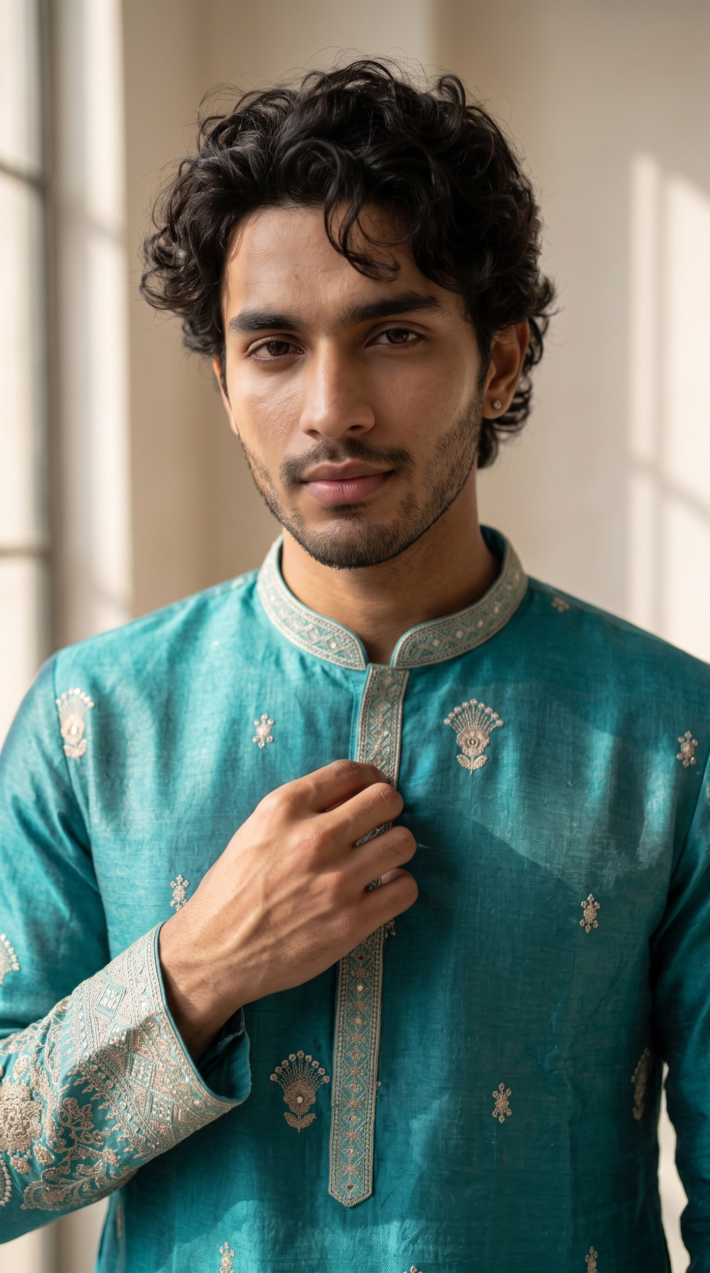 Aqua Royale Embroidered Kurta