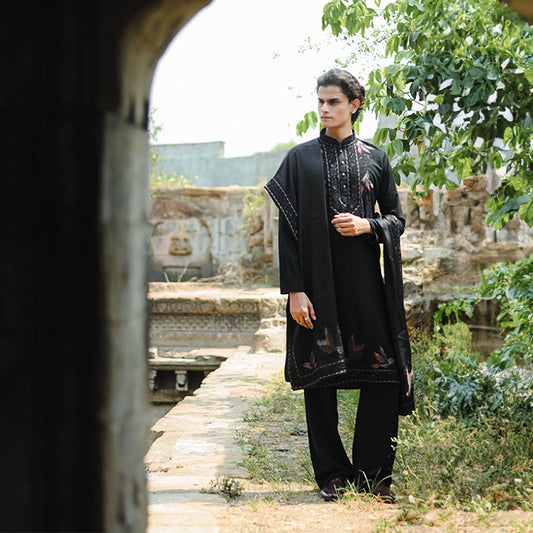 Black Vriksha Pichwai Kurta