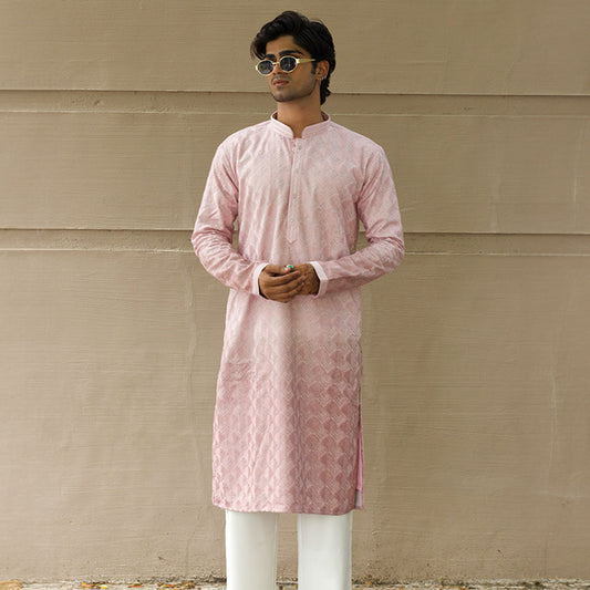 Blush Jacquard Grace Kurta