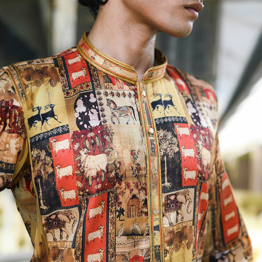 Rust Heritage Mosaic Kurta