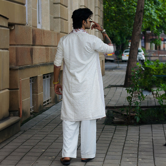 Ivory Vine Embroidered Kurta Set