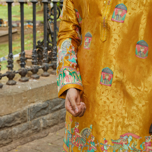 Golden Pichwai Grace Kurta