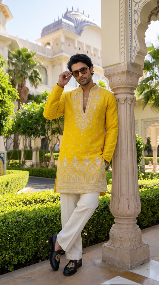 Golden Radiance Embroidered Kurta