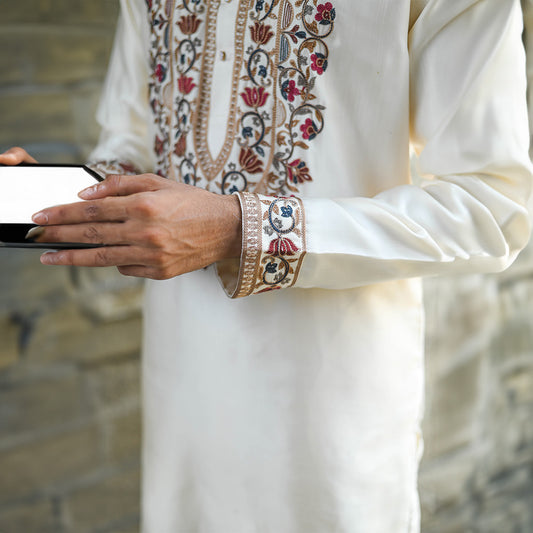 Ivory Royal Crest Kurta