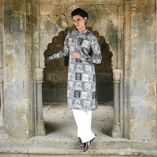 Ash Pichwai Royal Panel Kurta