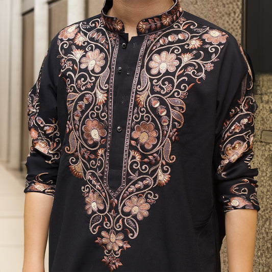 Black Royale Zari Kurta