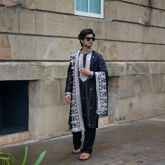 Midnight Pichwai Bloom Kurta