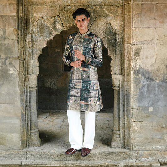 Antique Mosaic Pichwai Kurta