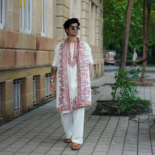 Ivory Vine Embroidered Kurta Set