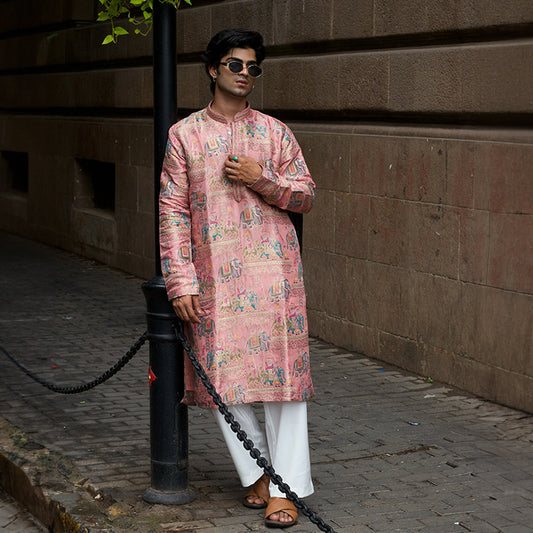 Gulabi Royal Procession Kurta
