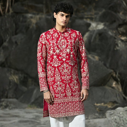 Royal Crimson Heritage Kurta