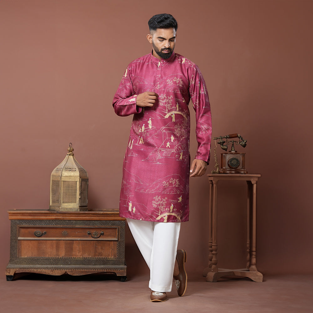 Sanskriti Maroon Kurta