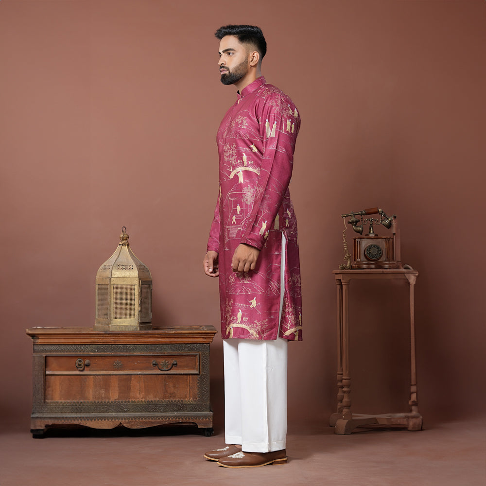 Sanskriti Maroon Kurta