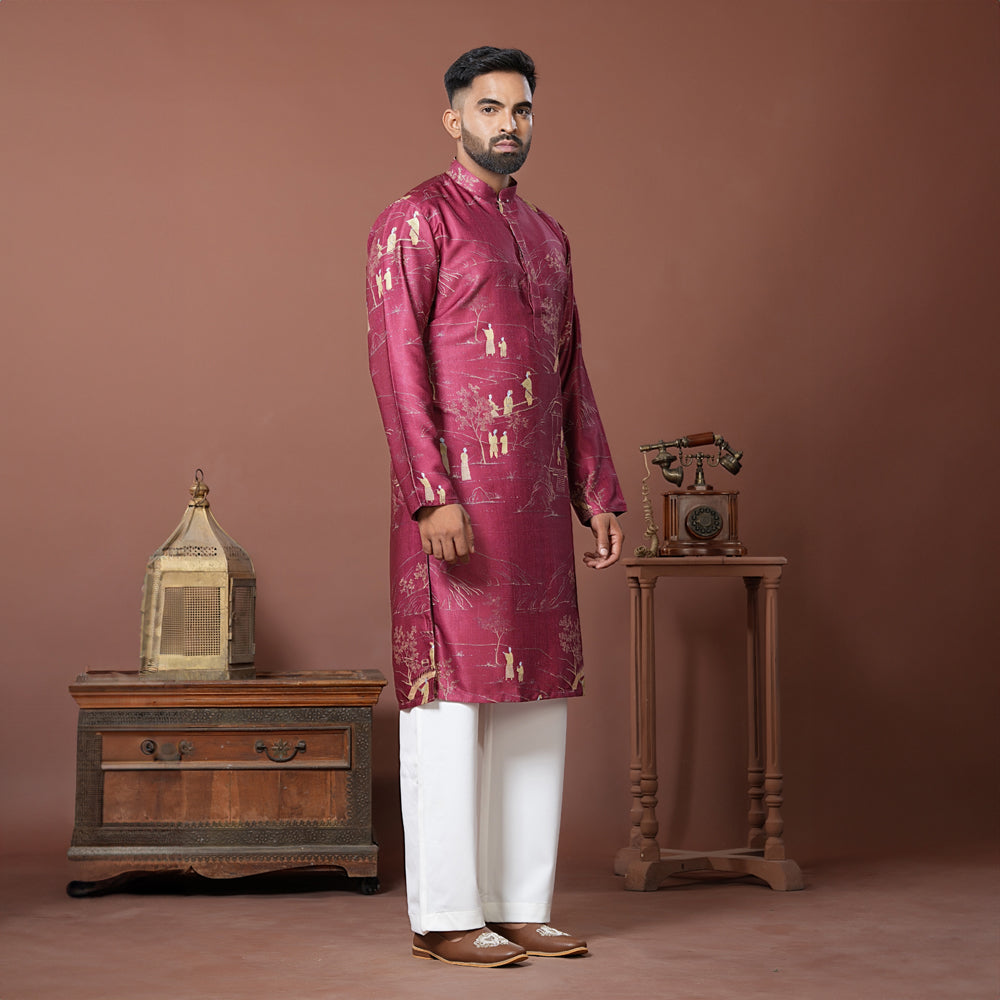 Sanskriti Maroon Kurta