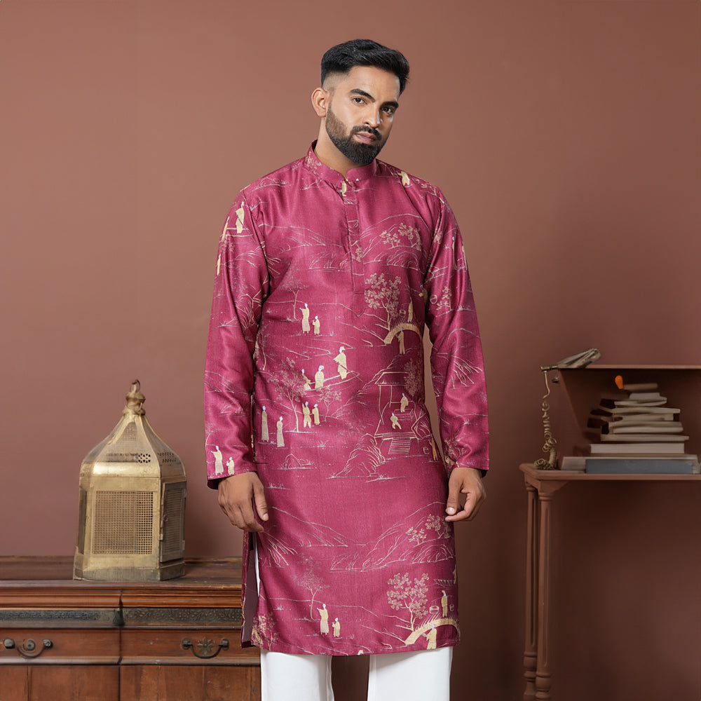 Sanskriti Maroon Kurta