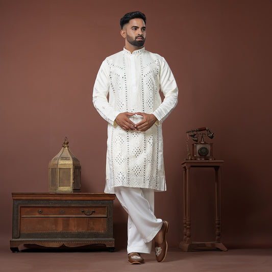 Ivory Mirror Majesty Kurta