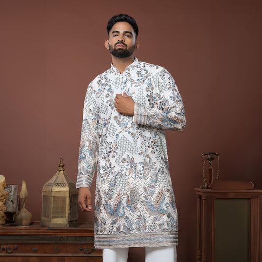 Safed Embroidery Kurta