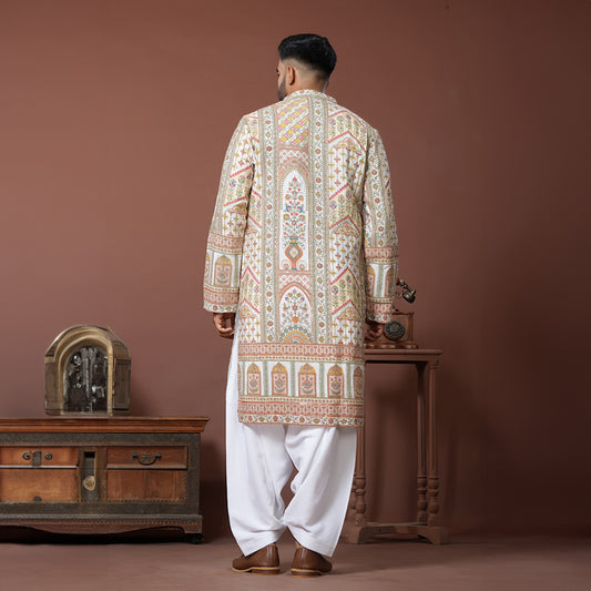 Mughal Arch Embroidery Kurta