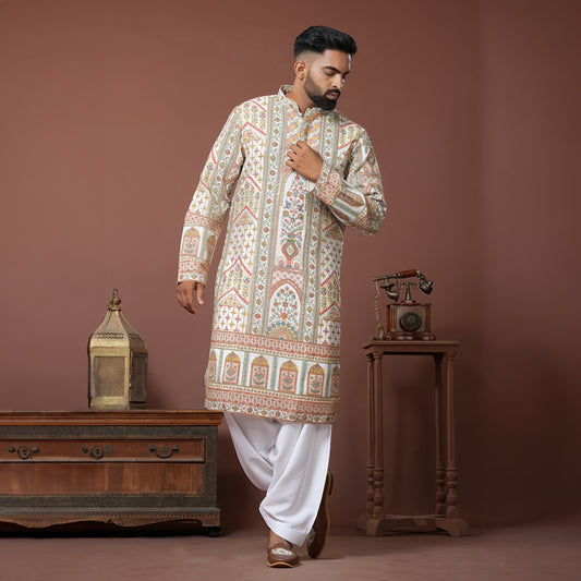 Mughal Arch Embroidery Kurta