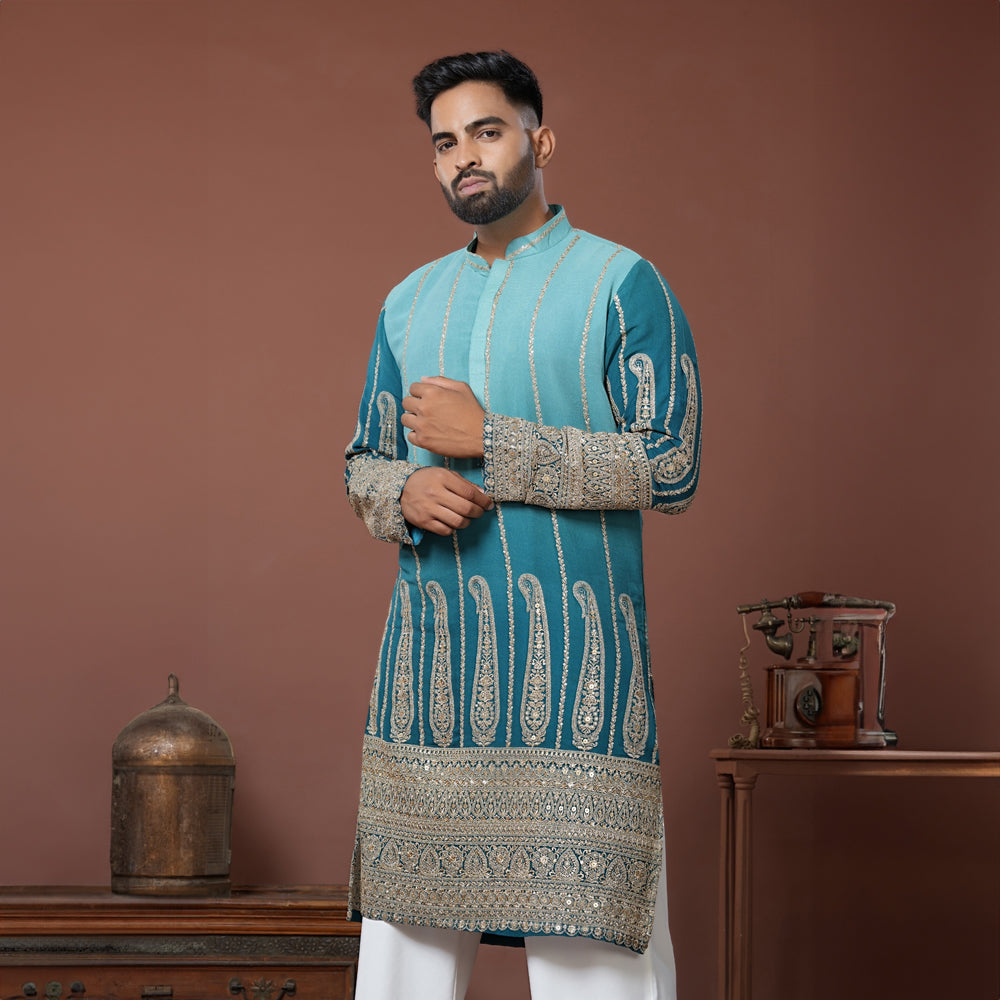 Teal Royale Kurta