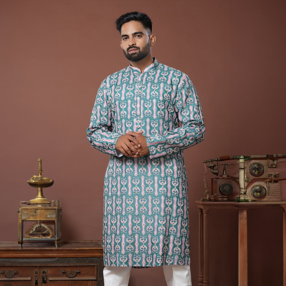 Aqua Bloom Kurta