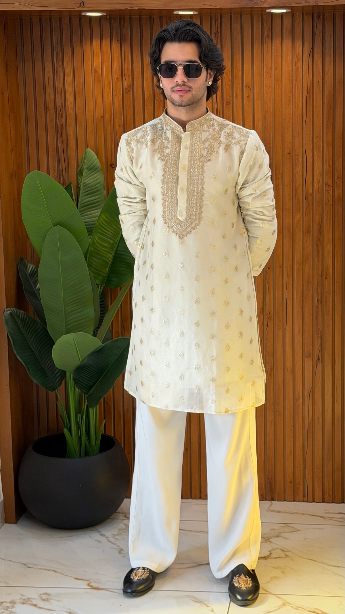 Pure Tissue Heavy Neck embroidery Kurta