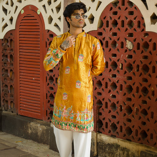 Golden Pichwai Grace Kurta
