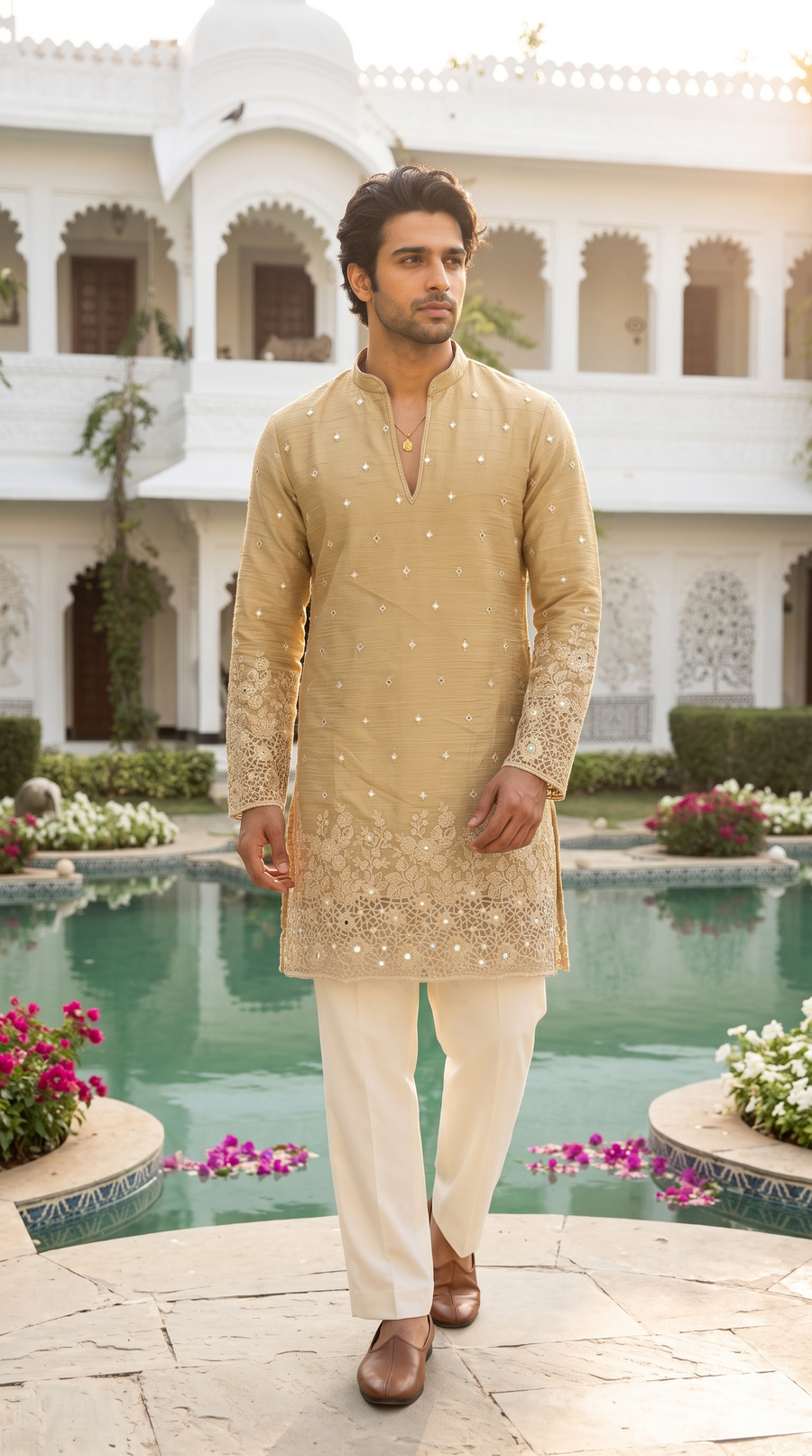 Desert Gold Embroidered Kurta