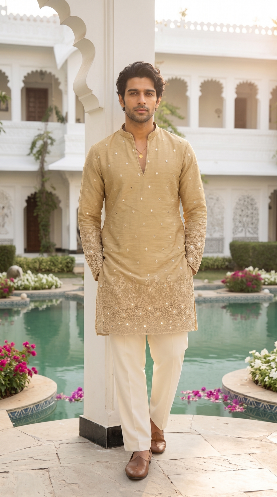 Desert Gold Embroidered Kurta