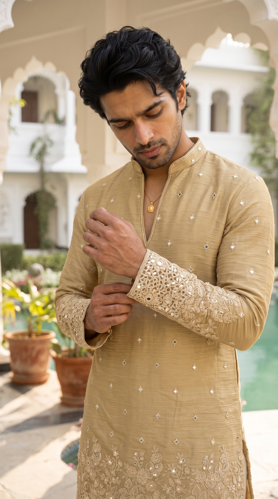 Desert Gold Embroidered Kurta