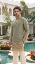Sage Mist Embroidered Kurta