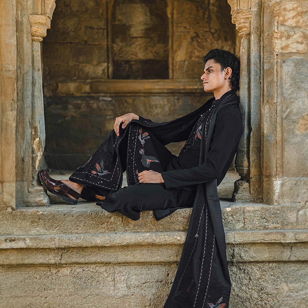 Black Vriksha Pichwai Kurta