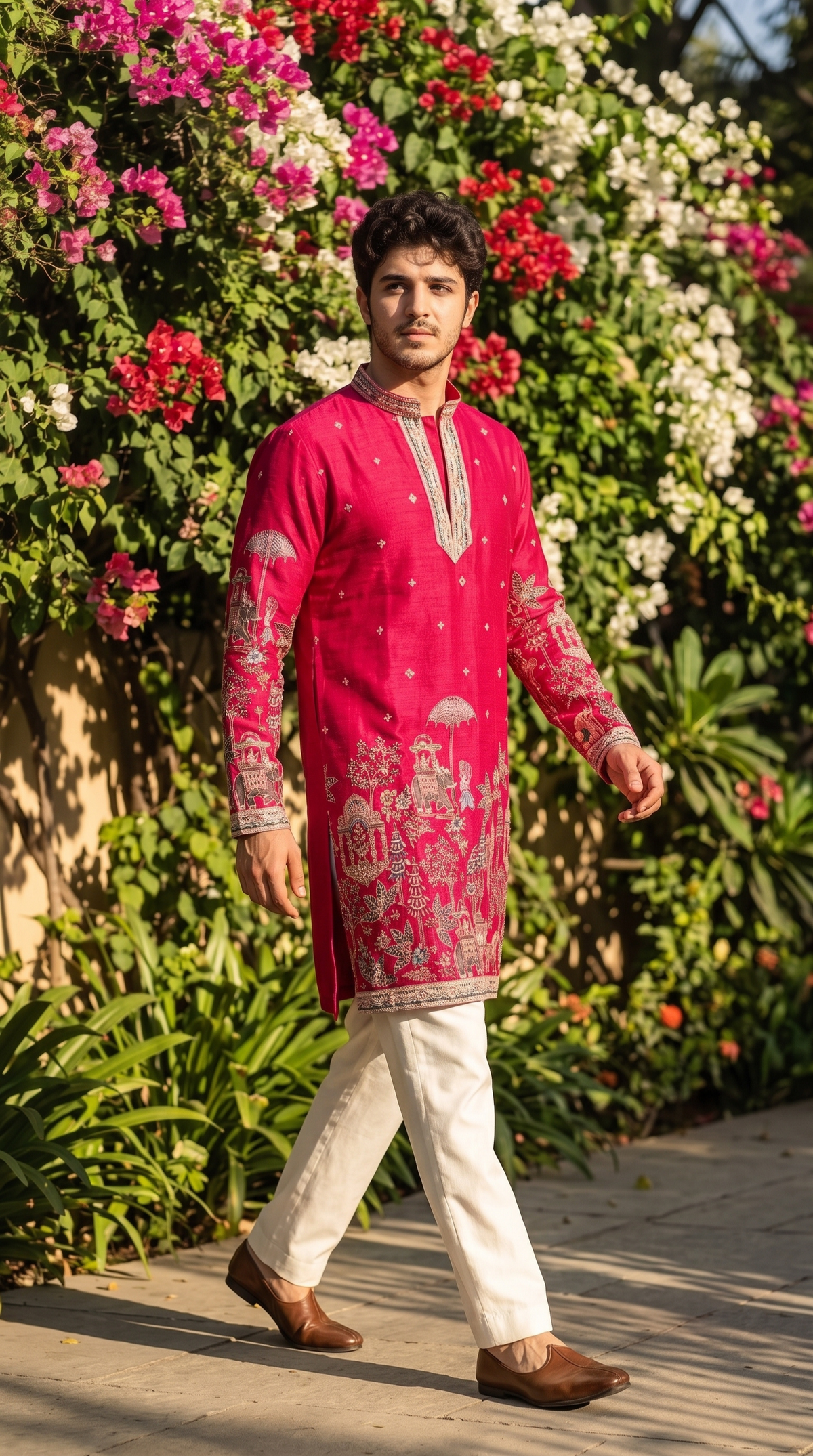 Heritage Fuchsia Pichwai Kurta