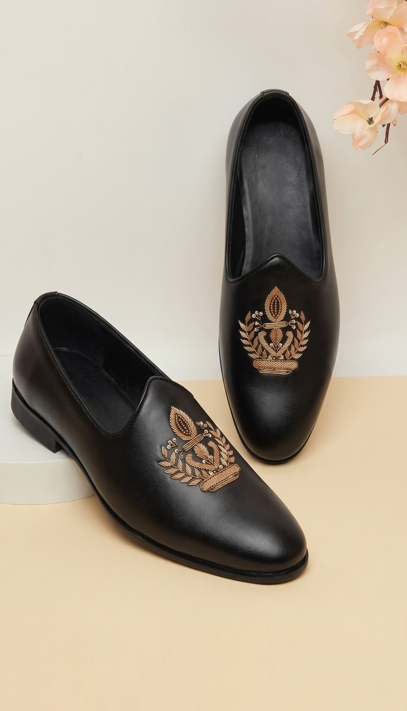 Black Classic Embroidered Loafer