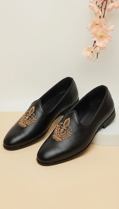 Black Classic Embroidered Loafer