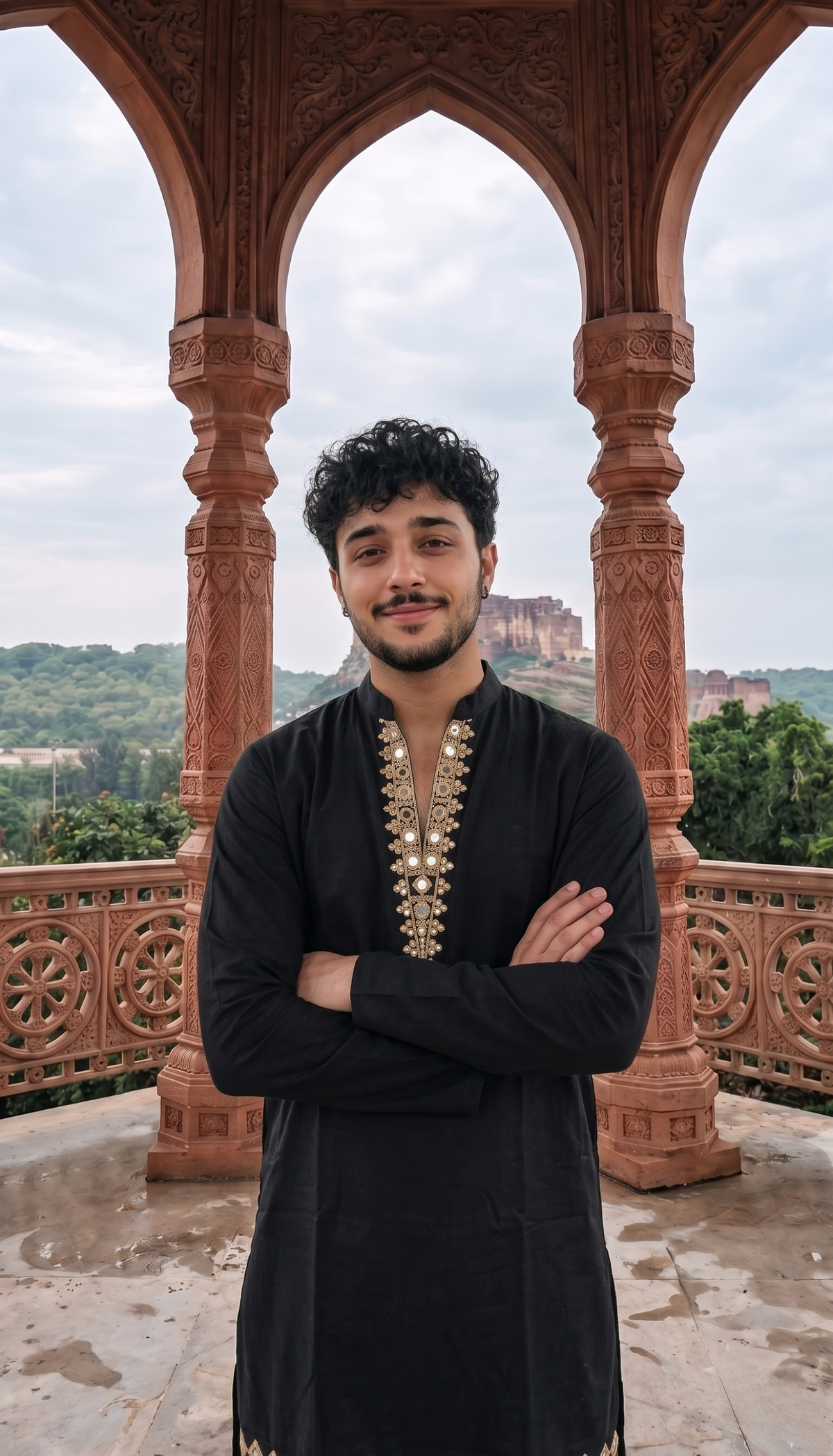 Black Embroidered Kurta