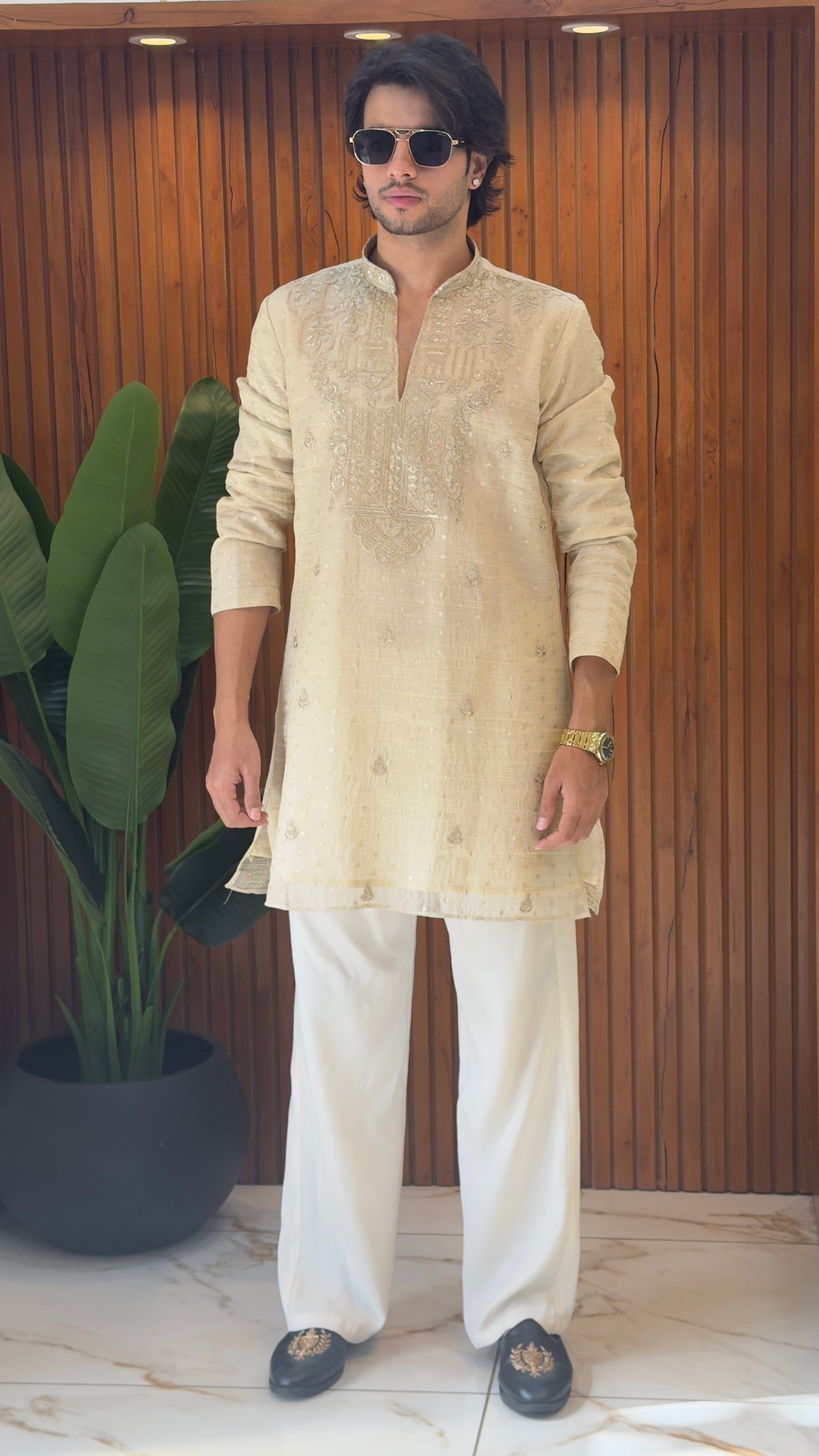 Pure Tissue Neck work Kurta
