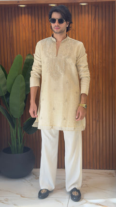 Pure Tissue Neck work Kurta
