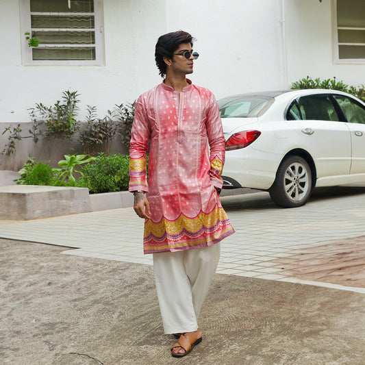Rani Bandhani Border Kurta