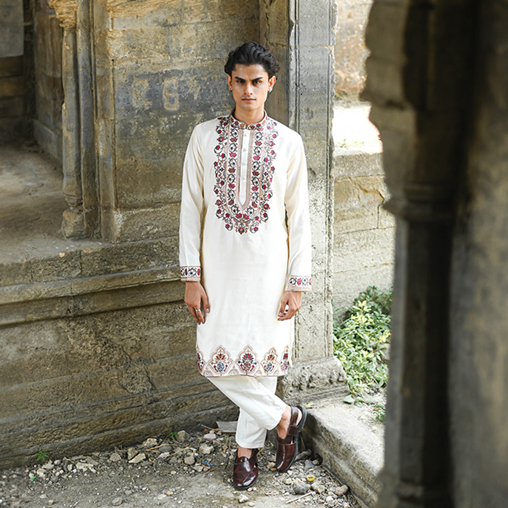 Ivory Royal Crest Kurta