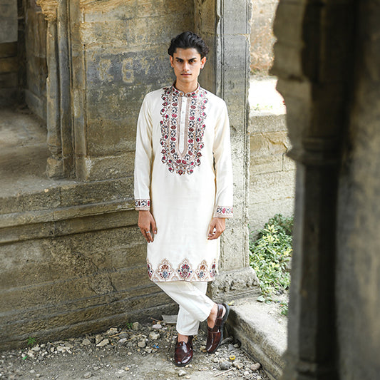Ivory Royal Crest Kurta