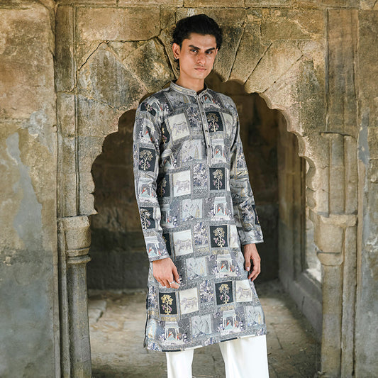 Ash Pichwai Royal Panel Kurta