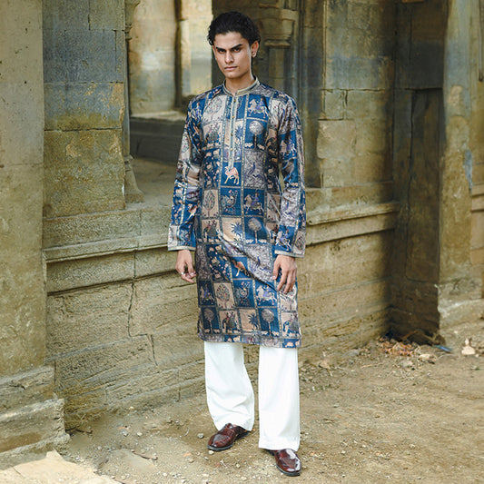 Midnight Jungle Mosaic Kurta