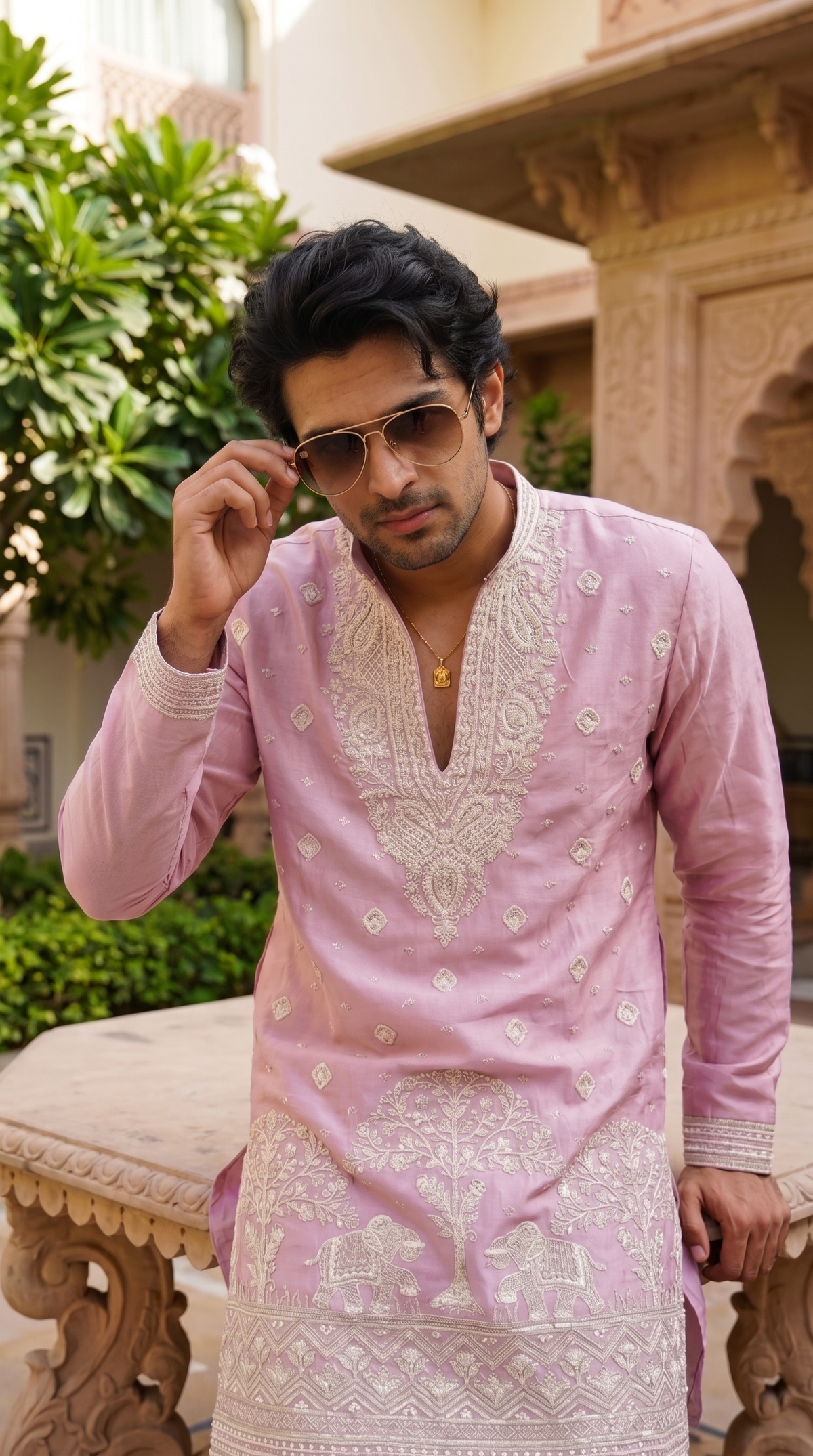 Blush Heritage Embroidered Kurta