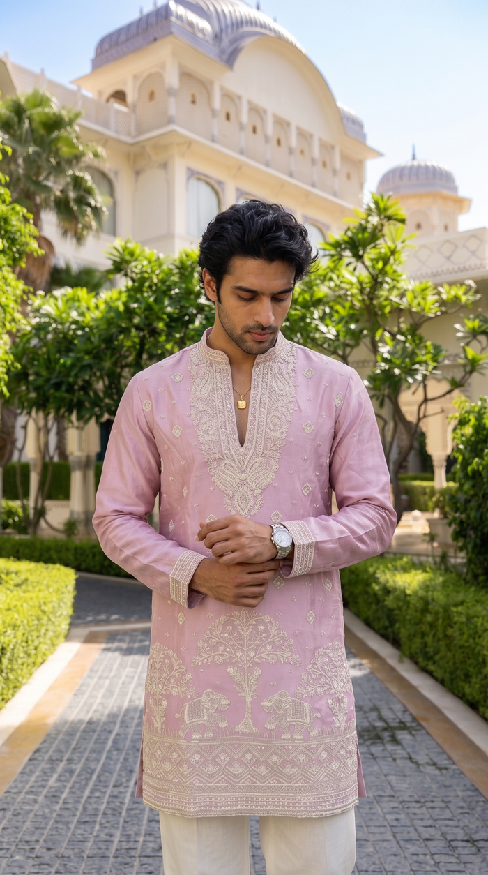 Blush Heritage Embroidered Kurta