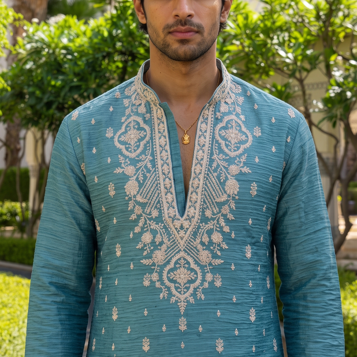 Azure Royale Embroidered Kurta