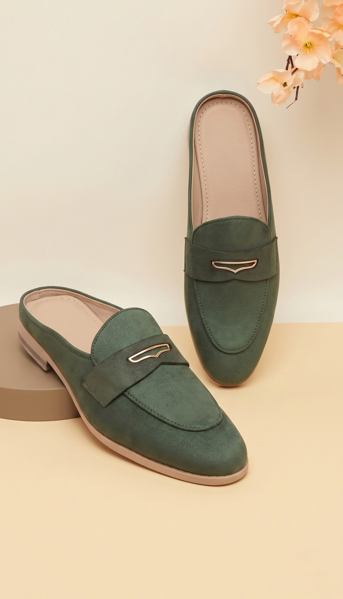 Olive Green Classic Loafers
