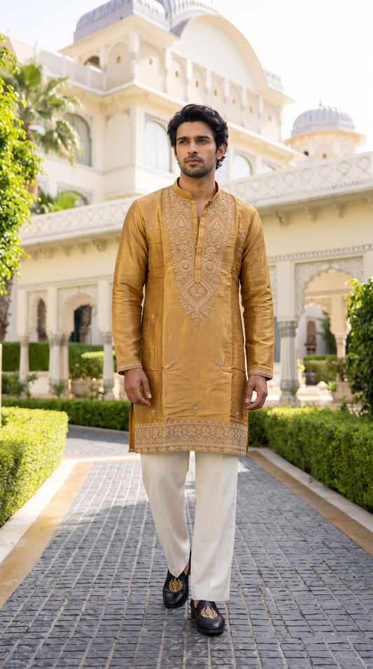 Golden Heritage Embroidered Kurta