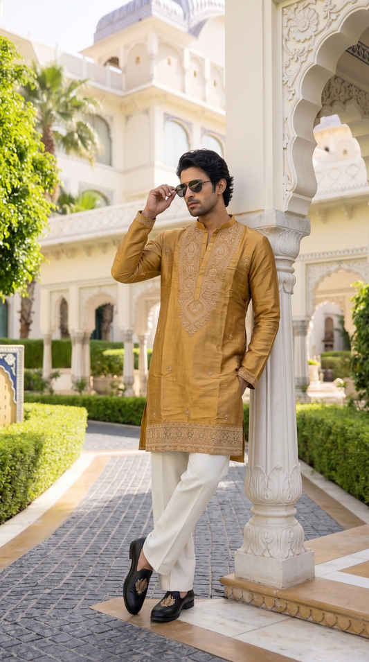 Golden Heritage Embroidered Kurta